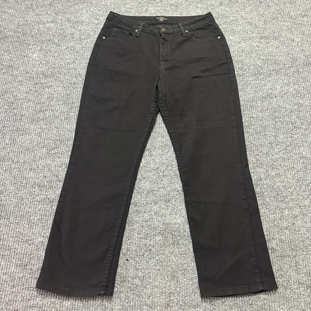 Riders by Lee Womens Jeans Size 12P Black Denim Straight Leg Mid Rise